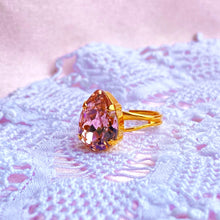 Load image into Gallery viewer, Crystal Ring Pear Drop